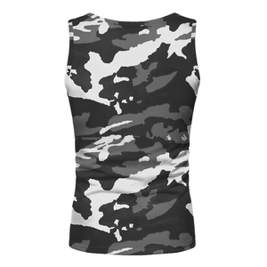 Débardeur pour homme imprimé camouflage, col rond, sans manches, décontracté, respirant, vêtements de sport, tricoté en polyester, débardeurs ajustés - Product Image 6