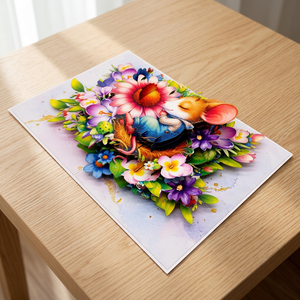 การ์ดป๊อปอัพ 3 มิติ รูปสวนฤดูใบไม้ผลิพร้อมหนูนอนหลับ งานฝีมือกระดาษทำมือ รูปสัตว์ ผลิตที่ฮานอย ดีไซน์ปรับแต่งได้ ของขวัญอวยพรวันขอบคุณพระเจ้า - Product Image 5