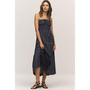 Elegant Top <b>Sales</b> Custom Strapless Maxi Dress Dropped Waist Breathable Lightweight Summer Party Dress for Women Natural Cotton - Product Image 1