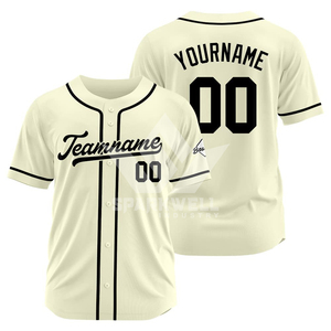 Maillot de baseball personnalisé à manches courtes, boutonné sur le devant, anti-humidité, imprimé par sublimation, unisexe, pour adulte, uniforme d'équipe, coupe classique - Product Image 1