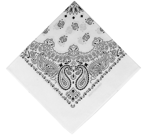 Custom Black White Bandana <b>Scarf</b> 100% Cotton Unisex Head <b>Neck</b> <b>Scarf</b> Fashion Wholesale - Product Image 3