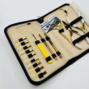 Kit Profesional de Herramientas para Extensiones de Cabello con Microperlas y Tramas de Acero Inoxidable Chapado en Oro, con Estuche Color Nude e Impresión de Logotipo Personalizado - Product Image 6