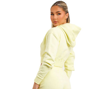 Haut de sport actif respirant et très élastique, coupe moderne, couleur unie classique, style streetwear, pour femme, été, avec capuche - Product Image 2