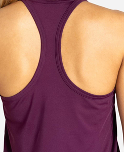 2026 Hot Sale Women's Purple Racerback Knitted Short Tank <b>Top</b> Breathable Solid Color Casual Style Eco-Friendly Polyester <b>Low</b> MOQ - Product Image 3