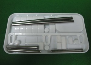 AA0208 3 Spool thread Stand w/plastic | Stick Stand with Oval Base and Metal Hanger for Hand Knitting <b>Tools</b> - Product Image 4