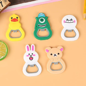 Porte-clés décapsuleur canard mignon, forme animal de dessin animé, manuel, multifonction, personnalisable, en plastique et acier inoxydable, outil de bar - Product Image 4