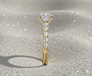 Anillo de Compromiso con Diamante Cultivado en Laboratorio Stonewels, Oro de 14K, Corte Graduado, Piedra Lateral Certificada, para Fabricante de Joyería de Lujo Personalizada - Product Image 4