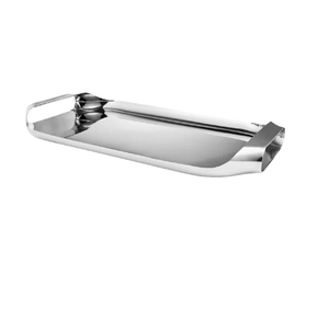 Creative Metallic Food <b>Tray</b> Silver Plated Rectangular Modern Stainless Steel Metal <b>Tray</b> Home Hotels & Kitchen Use - Product Image 2