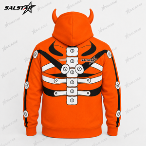White Skeleton <b>Orange</b> Hoodie Halloween 3D Printed Skeleton Costume Hoodie Custom Unisex Zip Up Hooded <b>Sweatshirt</b> - Product Image 4