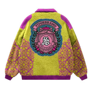 Custom Logo Vintage <b>Men</b>’s Sherpa Baseball <b>Jacket</b>, Chenille Embroidery with Button Detail, Winter Dyed Style - Product Image 6