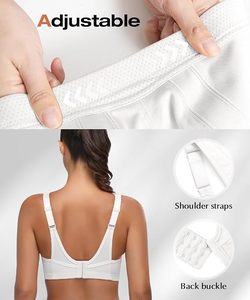Sujetador Deportivo Blanco para Mujer, de Alta Sujeción, Transpirable, con Malla, para Fitness, Yoga, Gimnasio, Diseño Sencillo - Product Image 3