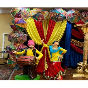 Estatuas de Bhangra para Decoración de Bodas con Temática Punjabi, Modelos de Fibra Culturales Punjabi, Accesorios para Fotomatón con Temática Punjabi - Product Image 5