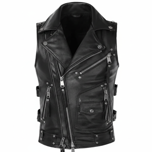 Veste en cuir véritable pour homme, grande taille, personnalisée, réversible, en cuir de vachette épaissi, à revers court, noire, coupe ajustée, respirante, imperméable et coupe-vent - Product Image 1