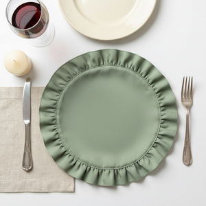 Premium Table Napkins Sage Green <b>Crepe</b> Fabric Dinner Napkins for Home Hotel Bulk Supply Customization Available - Product Image 1