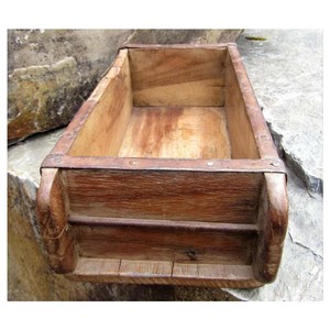 <b>Outdoor</b> Garden Wooden Brick Mould Herb <b>Planter</b> Pot Holder Rustic Wooden Brick Mould Patio Balcony Decor Accent Piece - Product Image 1