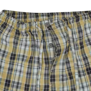 Men's <b>Plaid</b> Flannel Pajama <b>Pants</b> Elastic Waist Breathable Midweight Casual Flat Front Woven Cotton Autumn Wear - Product Image 4