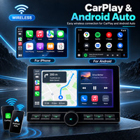 HANTUE Autoradio 10,8/11,5 pouces avec écran QLED, 4G+64G, processeur 4 cœurs, écran tactile à bouton unique, Android Auto, Carplay