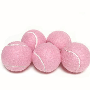 Pelota de Tenis Rosa de Alta Elasticidad con Logotipo Personalizado, para Entrenamiento en Playa, Lanzamiento, Práctica, de Goma, para Perros - Product Image 1