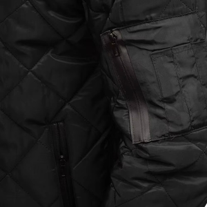 Custom Made Slim Fit <b>Men's</b> Winter Bomber <b>Jacket</b> High Street Style Stand Collar with Heated <b>Long</b> Sleeves Available for Sale - Product Image 5