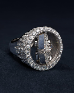Luxury Rotating for Face Moissanite 925 Sterling <b>Silver</b> VVS Iced Out GRA Certified Hip Hop Statement <b>Ring</b> for <b>Men</b> - Product Image 2