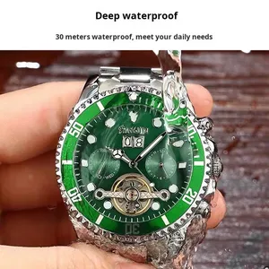 Reloj Mecánico Automático Tourbillon para Hombre, Correa de Acero Inoxidable, Resistente al Agua, Esfera Luminosa, Calendario, Multifuncional - Product Image 3