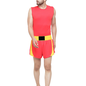 Men Boxing Training Suit Red <b>Yellow</b> Shorts and <b>Tank</b> <b>Top</b> Breathable Fight Wear Competition Sportswear Adult Size Boxing Uniform - Product Image 1