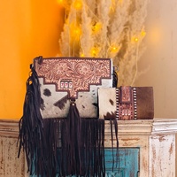 Sac bandoulière en cuir de vachette véritable 100% fait main, avec franges en fourrure, style bohème, couleur turquoise, nouveau sac de créateur pour femmes