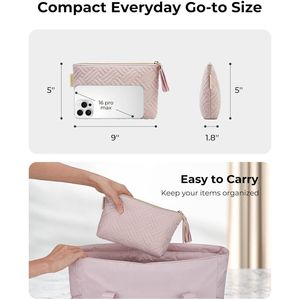 Petite trousse de maquillage élégante et spacieuse avec fermeture éclair pour rouge à lèvres, idéale pour les voyages, imperméable, pour les articles de toilette, cadeau pour femmes - Product Image 3