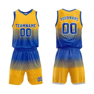 Uniformes de Baloncesto Personalizados de Poliéster para Hombre, Jersey y Pantalones Cortos Transpirables de Secado Rápido, Diseño de Dos Tonos, Sublimación para Equipos - Product Image 5