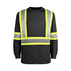 Quick Dry Fit Men's Long Sleeve <b>Hi</b> <b>Vis</b> ANSI Class 2 Waterproof Safety Clothing Workwear <b>T</b>-<b>Shirt</b> Customized Logo Reflective LED - Product Image 2
