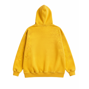 Sudadera con Capucha de Alta Calidad, Corte Regular, Tejido Grueso de 430 g/m², 100% Algodón, Forro Polar Amarillo, Secado Rápido, Antiarrugas, Unisex, para Invierno - Product Image 2