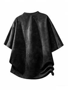T-shirt en coton délavé vintage personnalisé, coupe oversize, épais, vierge, style streetwear, vêtement de mode - Product Image 1