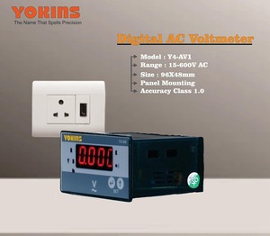 ยอกินส์ Y4-AV1 เครื่องวัดแรงดันไฟฟ้ากระแสสลับแบบดิจิตอล True RMS 15-600V แบบเลือกได้ พร้อมจอแสดงผลความถี่ ขนาด 96x48 มม. - Product Image 1
