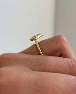 Anillo de Compromiso/Boda Vintage de Oro Amarillo de 14k con Diamante Cultivado en Laboratorio IGI/GIA, Unisex, Oro Blanco Fino para Aniversario, Ideal para Fiestas - Product Image 2