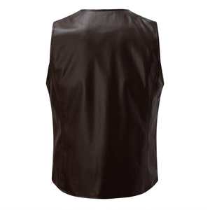 เสื้อกั๊กหนังผู้ชายดีไซน์ล่าสุด น้ำหนักเบา ทันสมัย สไตล์ลำลอง สตรีทแวร์ สำหรับขี่มอเตอร์ไซค์ ทรงเข้ารูป เสื้อกั๊กหนังฤดูหนาว รุ่น CP-MLV-13 - Product Image 2