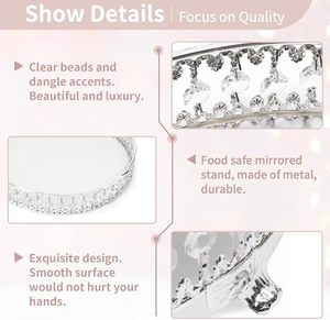 Decorative Stainless Steel Eco-friendly Customizable Cake Stand for Wedding <b>Table</b> Setup for Cakes Cupcakes and Dessert Display - Product Image 5