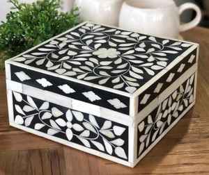 Boîte à bijoux en bois de haute qualité avec incrustation d'os, design personnalisé, style marocain, boîte décorative artisanale en os incrusté, excellente qualité - Product Image 1