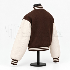 Veste de baseball courte pour femme, veste Letterman personnalisée, veste bomber brodée de fleurs, fabricant, vente en gros - Product Image 4