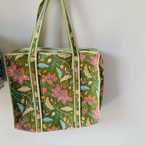 Quilted Cotton Tote <b>Bag</b> Eco Friendly Reusable Grocery <b>Bag</b> Handmade Cotton Carry Tote Custom <b>Gift</b> <b>Bag</b> - Product Image 1
