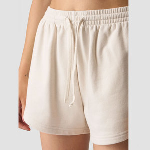 Shorts pour femmes avec deux poches latérales, design à cordon de serrage, mode décontractée, taille élastique, couleur unie, grande taille, respirant - Product Image 3