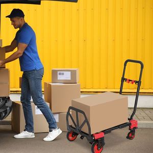 2-in-1 150kg Red Luggage Trolley Durable Hand Cart & Trolley Combination - Product Image 2