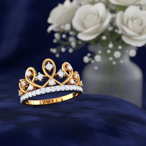 Elegante Anillo de Tiara de Reina, Corona de Princesa, en Oro, para Aniversario, Joyería - Product Image 4