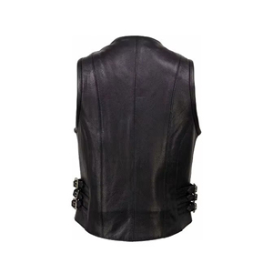 Nuevo Chaleco de Cuero para Mujer, Estilo Motero, de Alta Calidad, con Detalles Metálicos, Chaleco de Motociclista - Product Image 4