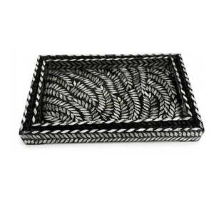 Plateau de service artisanal sur mesure en nacre, fait main, durable, pour le rangement à la maison - Product Image 2