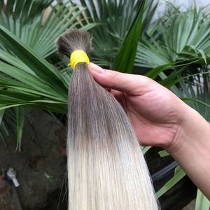 Extensions de cheveux en vrac de haute qualité au prix de gros 100 grammes 8 pouces Cheveux humains de couleur claire doublement étirés - Product Image 6