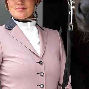 Chaqueta de competición ecuestre para mujer al por mayor, diseño nuevo 2026, cómoda, con cuello de diamantes de imitación, ligera - Product Image 6