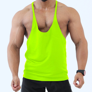 Men's <b>Neon</b> Green Sleeveless Tank <b>Top</b> Quick Dry Sporty Fit Gym Workout <b>Vest</b> Solid Color O-Neck Knitted Polyester - Product Image 1