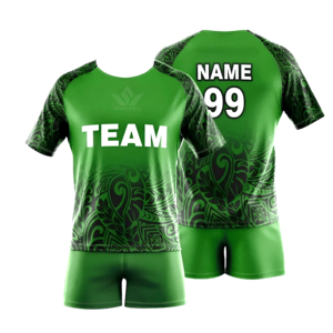 Ensemble de maillots de volley-ball personnalisés vert sublimé, unisexe, manches courtes, évacuation de l'humidité, nom de l'équipe, numéro 99, uniforme athlétique pour adultes - Product Image 1
