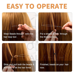 Wholesale Supplies Anti Slip Hair Extension Loop <b>Threader</b> Pulling Hook <b>Needle</b> Device For Micro Link Rings Extension Tools - Product Image 6