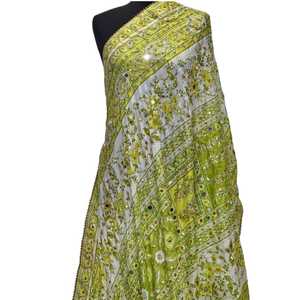 Beautiful Mirror Work Scarf Traditional Scarves <b>Shawls</b> & Hijab Traditional Embroidered <b>Shawl</b> for <b>Women</b> Party Wedding Fashion - Product Image 1